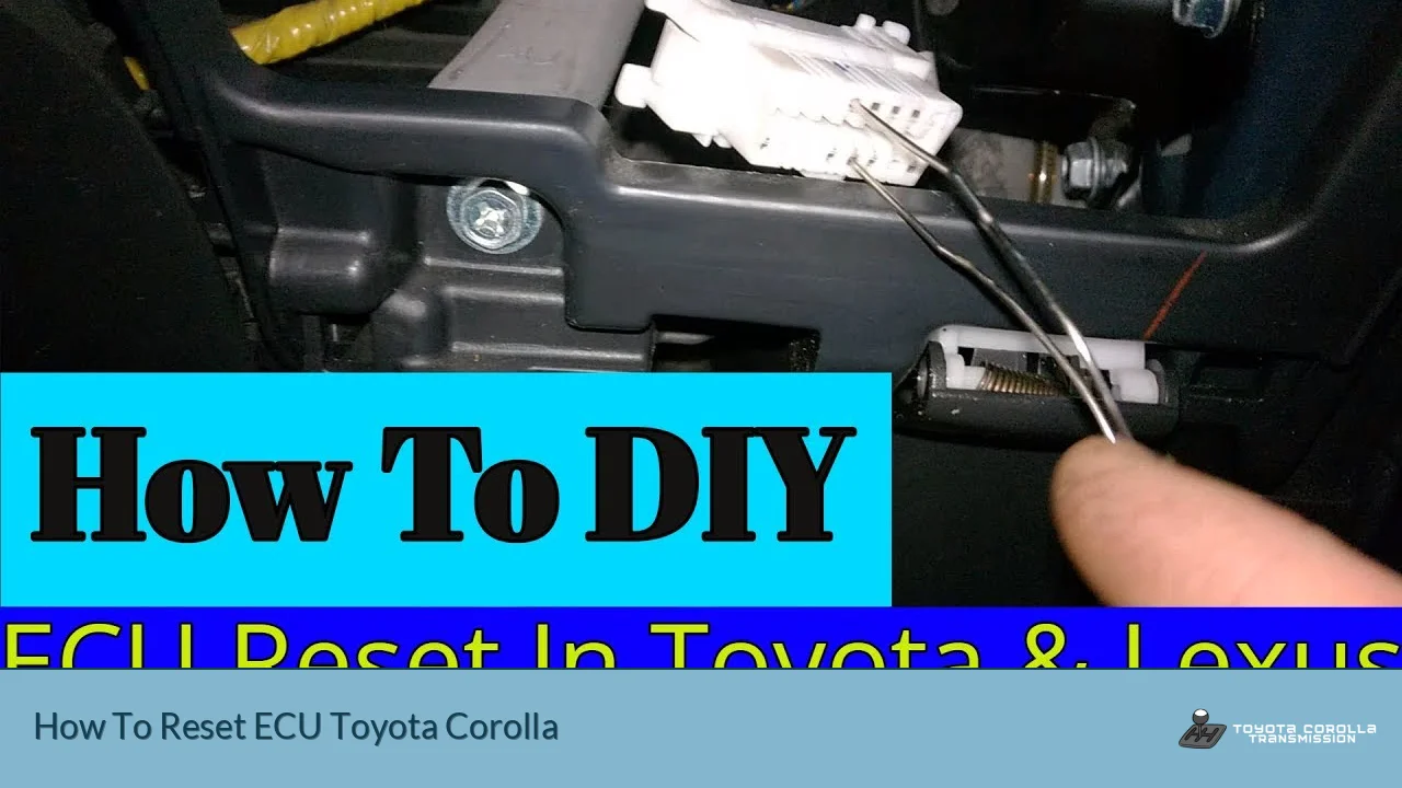 How To Reset ECU Toyota Corolla