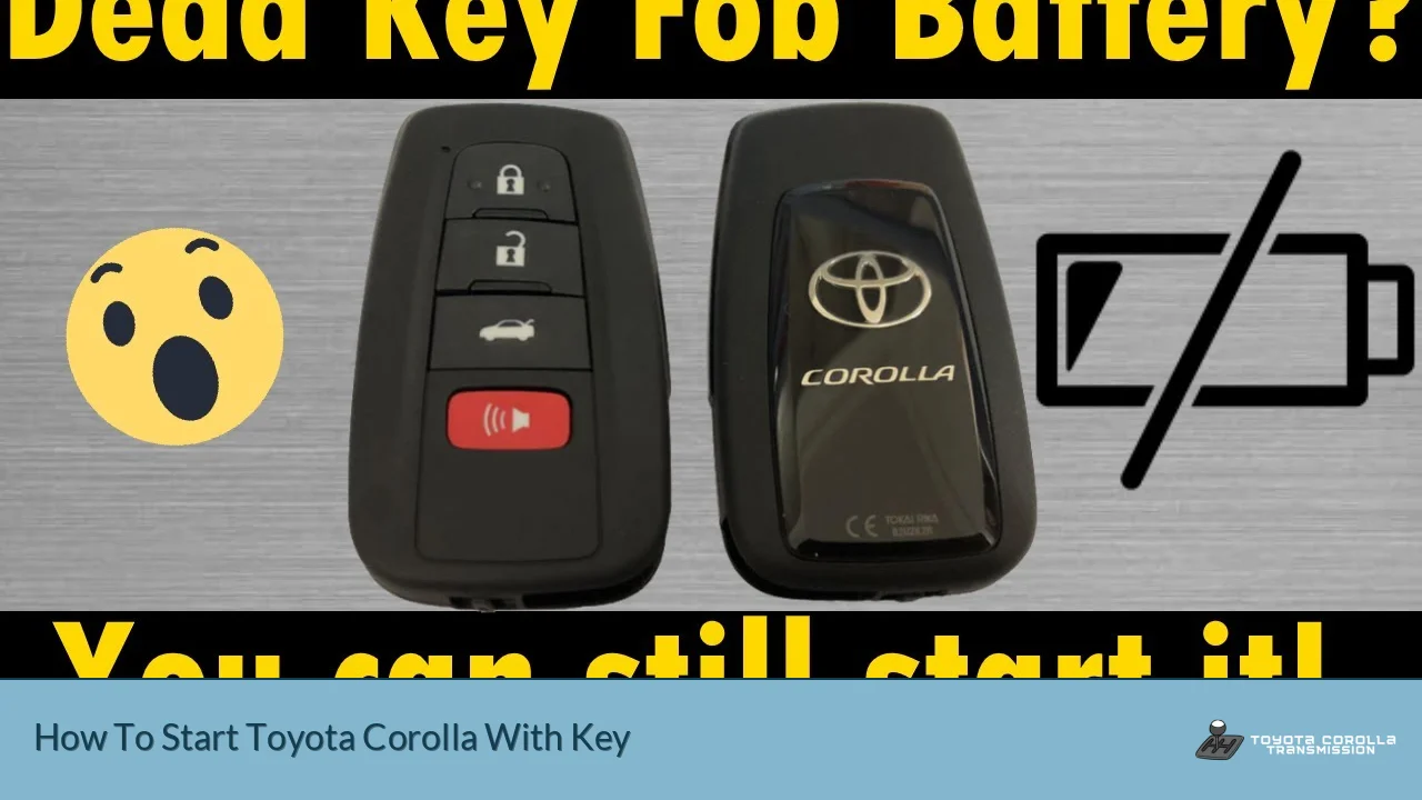 How To Start Toyota Corolla With Key